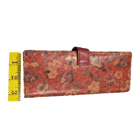 NWT Patricia Nash Red Rosso Fiore Leather RFID Card Holder Wallet - Picture 5 of 6